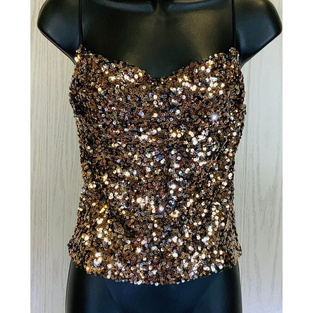 Thirty Thirty Sequin Cowl Neck Top Size Small New with tags!